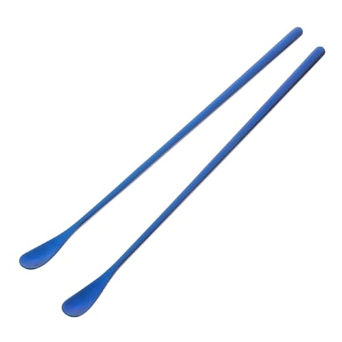 YARNOW ステンレス製 爬虫類用 給餌スクープ スプーン 2個セット 22cm カメ・ヤモリ・トカゲの餌やりに 耐久・サビにくい ペットフード用計量スクープ