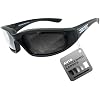 Epoch Eyewear Photochromic Auto-Darkening Motorcycle Sunglasses Foam Padded Black Frame wClear to Smoke Lens