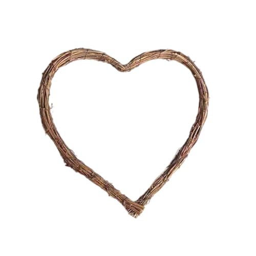 Couche en Osier en Osier Naturel Rattan d'amour en Forme de Vigne Rustique décoration Murale de Couronne de Vigne 30 cm, Couronne de Coeur en Osier