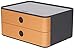 HAN SMART-BOX ALLISON – kompaktowa designerska szafka z 2 szufladami, wysoki połysk i w jakości premium, kolor karmelowy brąz, 1120-83