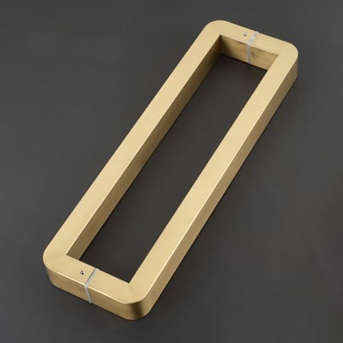 Poignée de porte push-pull carrée dorée avec kit de fixation universel robuste - 8