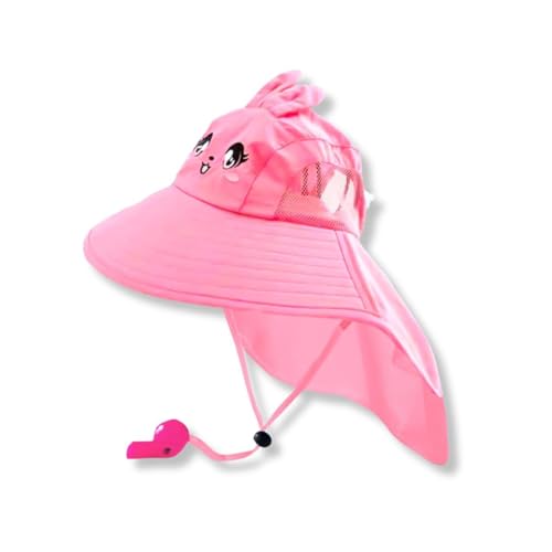 Chapéu de Praia Piscina Verão Clube Infantil com Proteção UV Unissex menino menina (BR, Alfa, Único, Rosa)