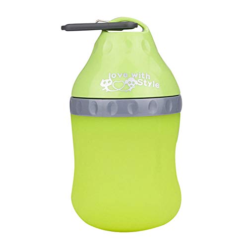 Portable Pet Dog Water Bottle Outdoor Travel Water Feeder Dispenser For Dogs Cats Silicone Puppy Drinking Bowls Pet Supplies-400 ML Green