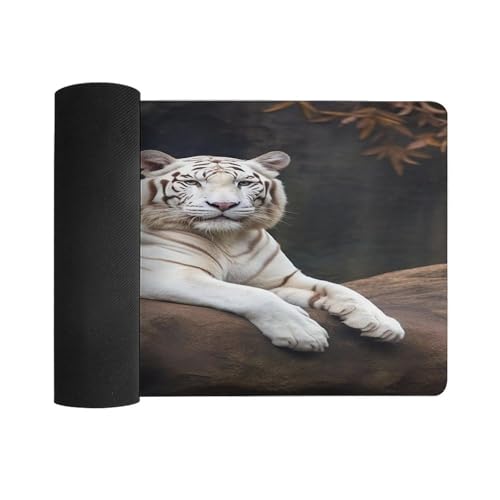 Pad Mouse Grande con Tigre Albino, Antideslizante y Resistente al Agua miniatura 3