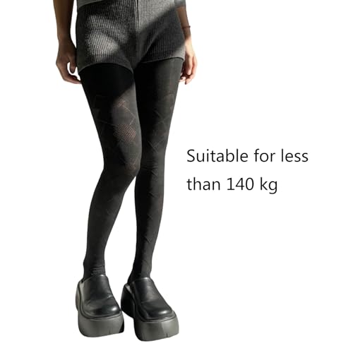 Vintage Argyle Pattern Cotton Tights for Women Breathable Leggings Winter Fall Solid Color Opaque Pantyhose3