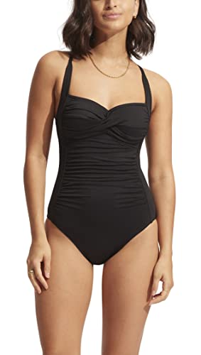 Maillot de bain Seafolly Eco Collective noir avec décolleté twisté
