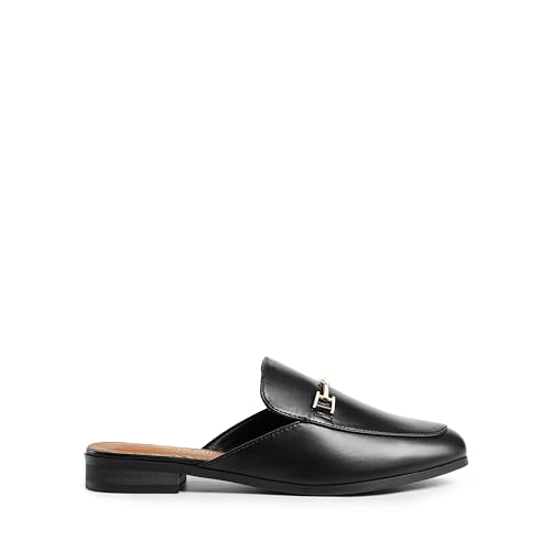 Image of DREAM PAIRS Mules for Women Flats Slip on Comfortable | Pointed Toe Slip on Slides Buckle Lightweight Loafers Shoes for Office Work Business and Casual Wear