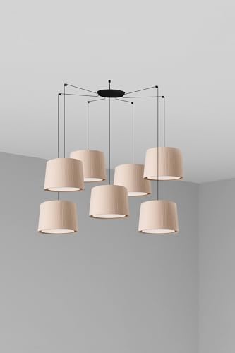 Faro Samba Black, Beige Pendant Suspension Pendant Lamp 7 Light