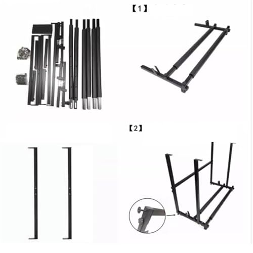 Soporte ajustable de doble capa para raquetas de tenis y bádminton con estante de pie 8