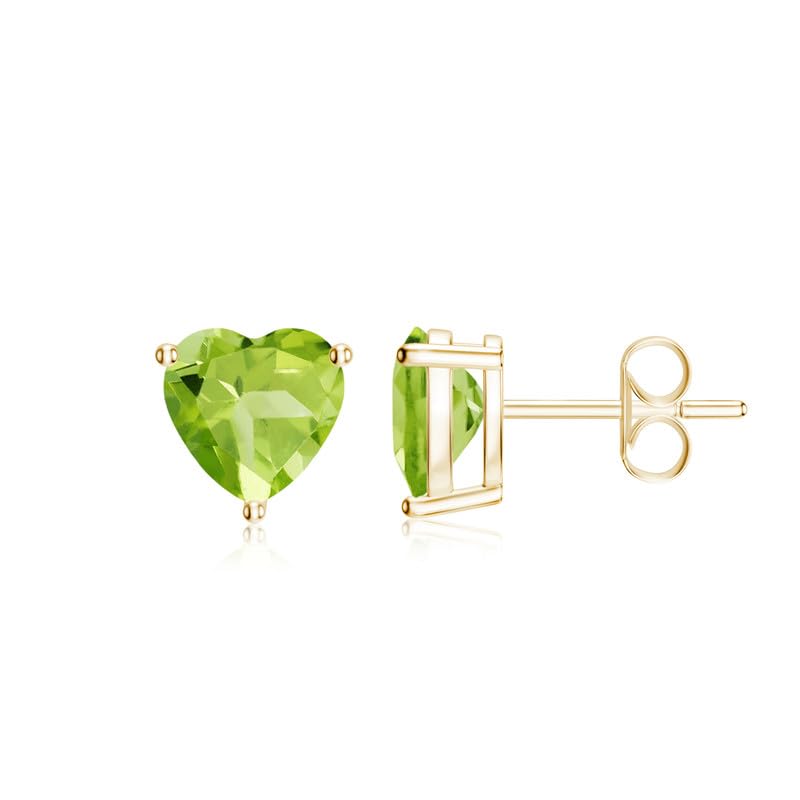 Image of Goldhartz Sterling Silver Genuine, Created or Simulated Birthstone Gemstone 7mm Heart Stud Earrings