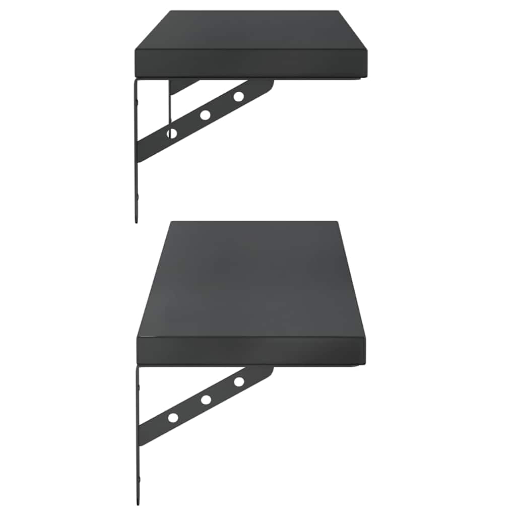 Generisch Wandregale 2 STK. 100x23,5 cm Schwarz Edelstahl,Möbel,Regalsysteme,Wandregale-3214513
