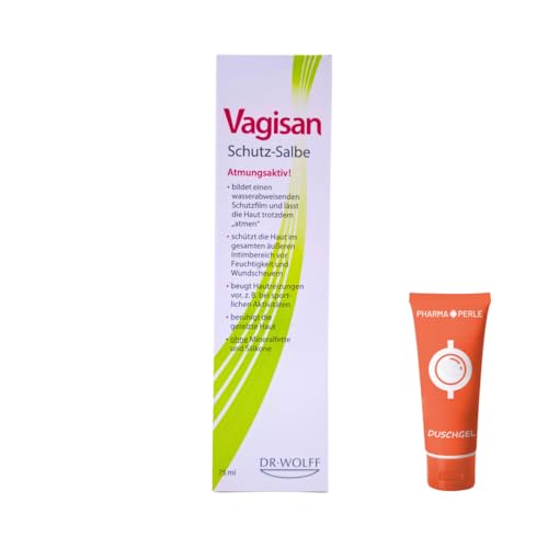 Vagisan Schutz-Salbe 1x 75 ml I Pflege für empfindliche Haut im äußeren Intimbereich I Atmungsaktiver Schutzfilm gegen Reibung I Ohne Mineralfette & Silikone I Spar-Set plus Pharma Perle give-away