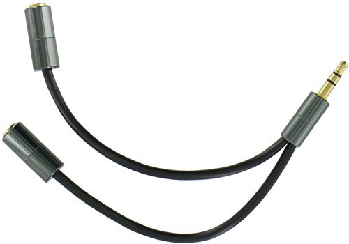 KitSound iSplit Adaptateur Double pour Écouteurs / Casques Audio Compatible avec les Smartphones, Tablettes et MP3 - Noir