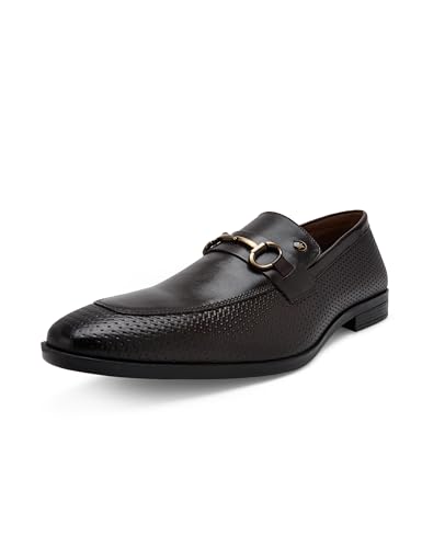 Image of Louis Philippe Men Premium Leather Breathable Lining Material Anti Slip with Heel TPR Sole Formal Slip-on Shoes