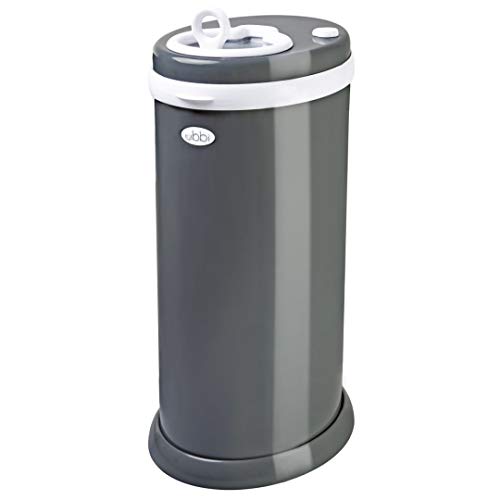Image of Ubbi Steel Diaper Pail, Odor Locking, No Special Bag Required, Award-Winning, Registry Must-Have, Slate