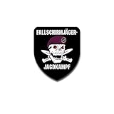 Konturgeschnittener Sticker Fallschirmjäger Jagdkampf TYP2 Totenschädel FschJg Barett Abzeichen 7x6cm#A4349