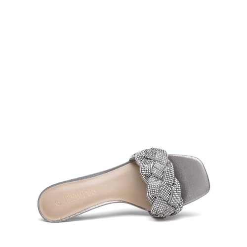 DREAM PAIRS Women’s Stilettos Heels Open Square Toe Comfort Low Kitten Heels Sexy Dress Pumps Sandals Evening Party Prom Dance Shoes4