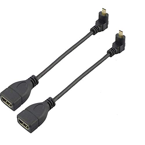 Micro HDMI a HDMI adaptador de 90 grados para evitar roturas de cables en pantallas