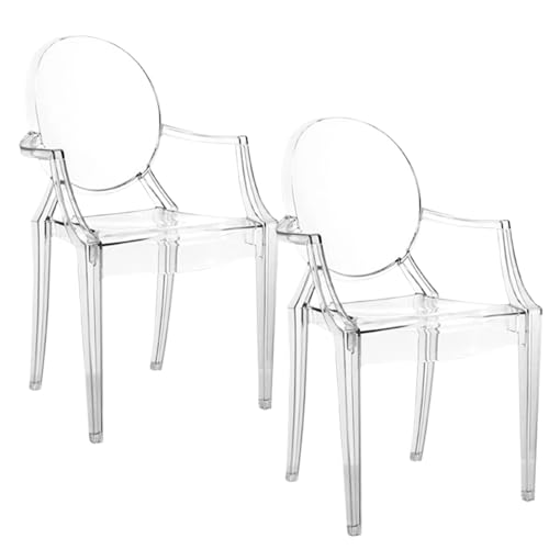 Gxsterd 2PC 1/6 Ghost Chair Dollhouse Miniature Armchair Clear Acrylic Doll Mini Modern Furniture