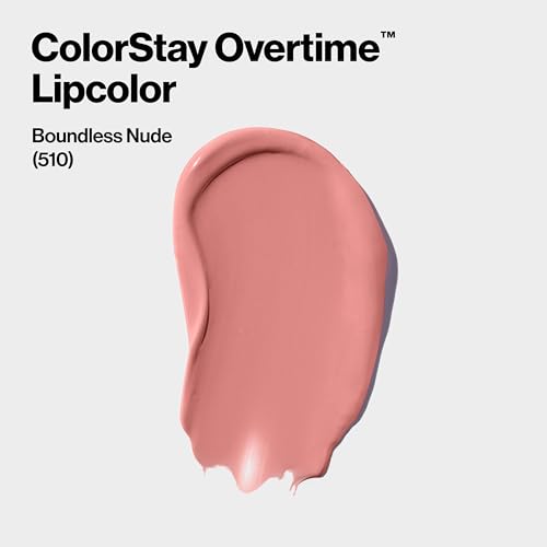 Revlon Liquid Lipstick with Clear Lip Gloss, ColorStay Overtime Lipcolor, Dual Ended with Vitamin E, 510 Boundless Nude, 0.07 Fl Oz