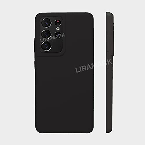 Image of LIRAMARK Liquid Silicone Soft Back Cover Case for Samsung Galaxy S21 Ultra (Black)