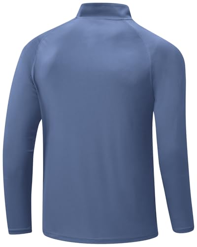 BGOWATU Men's Hiking Shirts Long Sleeve Sun Shirts UPF 50+ Quarter Zip Pullover Quick Dry Rash Guard2