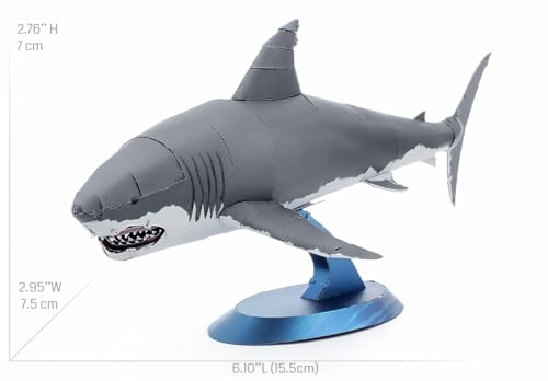 Fascinations Metal Earth Great White Shark 3D Metal Model Kit Bundle with Tweezers - Image 3