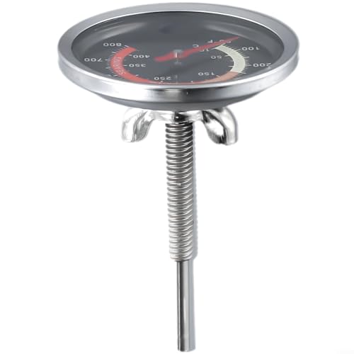 Barbecue Thermometer, Grill Temperature Gauge, BBQ Charcoal Grill Temperature Gauge, Stainless Steel, Portable Design, Centigrade and Fahrenheit Display