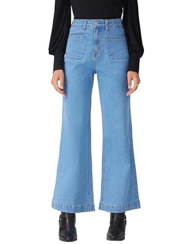 CIDER Womens Wide Leg Jeans High Waisted Stretchy Denim Flared Pants with Pockets3