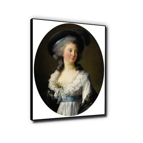 Vigee Lebrun Portrait de Madame de Moreton Art Mural Impression Toile Cadre Noir Tableaux