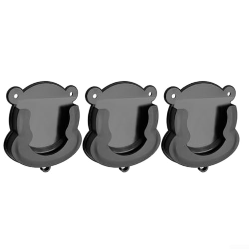 Upluxmira Paquete de 3 soportes de pared para exteriores, 4 2 anillos, soporte de seguridad ABS negro con tornillos y almohadillas