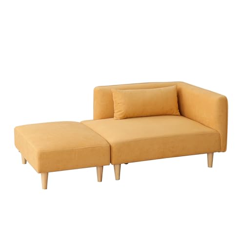 VENTOTA ソファ オットマン付き コンパクト ロー 2人掛け 2人 2P 幅約155cm ローソファー ローソファ ロースタイル カウチ フロア オットマン シンプル 北欧 ナチュラル おしゃれ かわいい 天然木 木 小さい 狭小 省スペース 脚 取