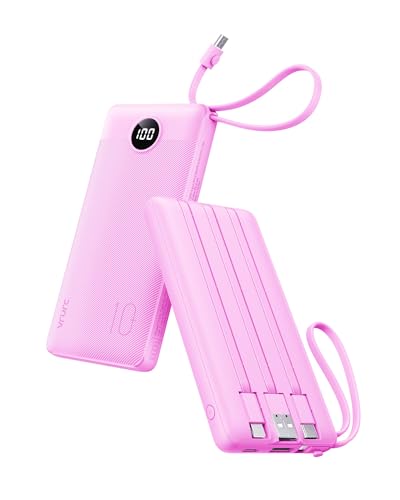 VRURC 10000mAh Power Bank (4 Built-in Cables)