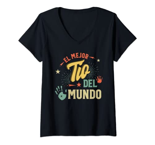 Mujer El Mejor Tio Del Mundo Hombre Bandera Americana Decoración Tio Camiseta Cuello V