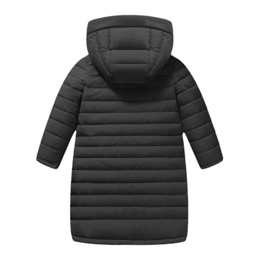 Image of Boys Girls Long Lightweight Hooded Puffer Jacket Packable Autumn and Winter Long Down Coats