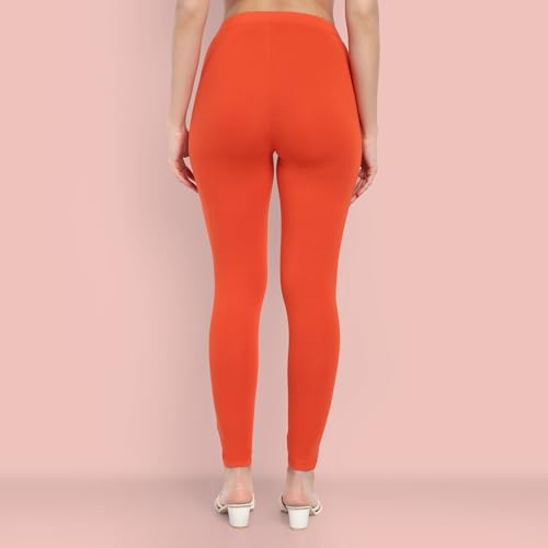 Image of ONE SKY Women Full Length Leggings | Cotton Modal Spandex Blend | High Waist Stretchable & Bio-Washed Fabric | Colour-Lock Technology | Comfortable Leggings for Women