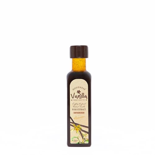 Image of Goodness Vanilla 100% Natural Premium Vanilla Extract Liquid for Baking, Desserts, Whipped Cream & Frosting - 100 gm (Pack of 1)