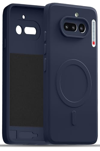 Image of Hupshy Back Cover for Nothing Phone 4a 5G Soft Matte Silicone Mag-Safe Design (Mag-Safe Not Support) Camera Protection | Slim Fit Bumper Cover (Blue)