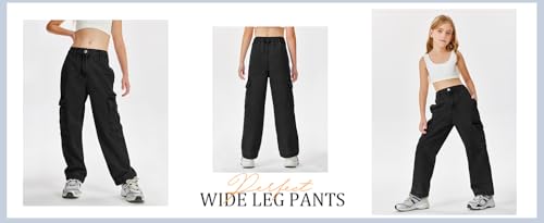 Image of ADBUCKS Stretchable High Rise Cargo Style Wide Leg Jeans for Girls II Girls Jeans