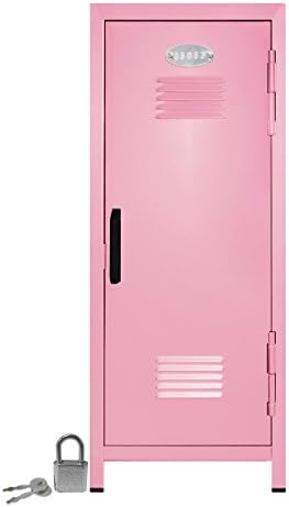 Mini Locker with Lock and Key Light Pink -10.75" Tall x 4.125" x 4.125"