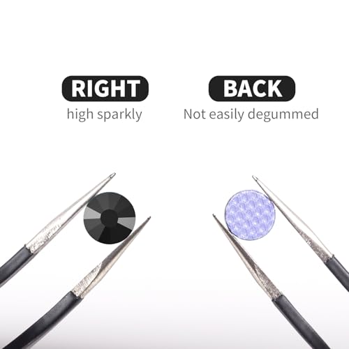 Image of Hotfix Rhinestones Bulk 300PCS SS30 (6.3-6.5mm), Black Glass Rhinestones for Clothes, Tumblers, Shoes DIY, Heat Transfer Flatback Gems for Crafts & Decoration