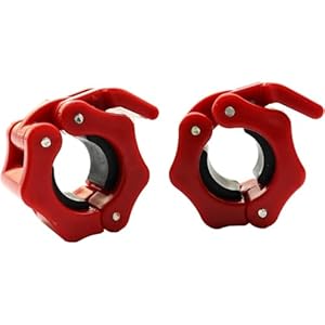 Tioamy Barbell Clamps Dumbbell Spinlock Collars Clips for Standard Weight Lifting Dumbbell Barbell Bar Quick Release Lock Professional Buckle 1 Pair 25 mm