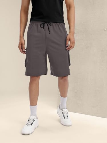 Image of Pinkmint Cargo Shorts for Men Pack of 2 Cotton Lycra Training Gym Shorts for Men Casual Workout Lightweight Summer Shorts with Dual Side Pockets Half Pant for Running, Gym, Walking, Travel