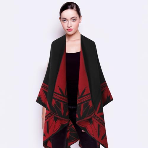 Women's Shawl Wraps Open Front Poncho Cape Travel Warm Sweaters Casual Cardigan Shawls for Fall Winter Christmas3