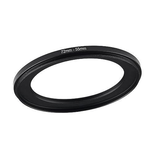 Image of 72mm to 55mm Step Up Ring Filter Adapter Black Metal Step up Adapter Rings Compatible with All Brand UV CPL ND Camera Lens Filter Step Down Ring (72mm-55mm)