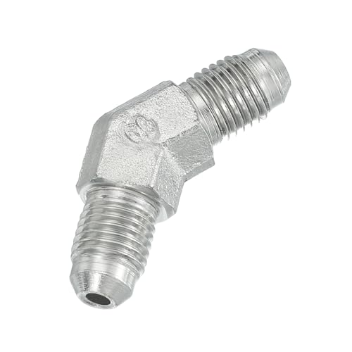 Image of PATIKIL Hex Reducing Nipple Connectors Pipe Adapter 7 /16 inch Male 37 Flare JIC x 7 /16 inch g Male 45 Adapter, Pipe Fitting Reducer Nipple Adapter Plated Steel Hydraulic Fitting