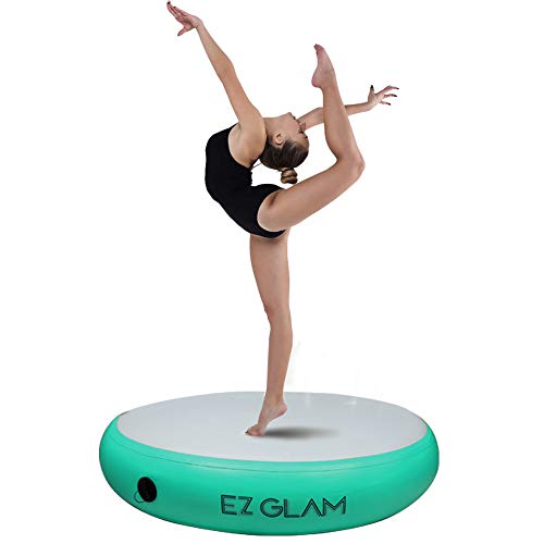 Glant Air Mat Tumble Track Airspot - Gymnastics Training Springboard - Round Inflatable Springboard (Light Green, 39.4In*39.4In*7.9In) #TOP3