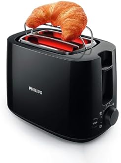 Philips Daily Collection HD2583/90 600 watts 2 in 1 - Toaster and Sandwichmaker (Black)