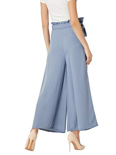 Image of Miss Chase Women's Blue Wide-Leg Trouser Pants