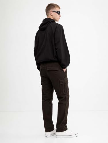 Image of Lymio Men Cargo | Cotton Cargo Pants for Men | Regular Fit High Rise Solid Pants (117-120)